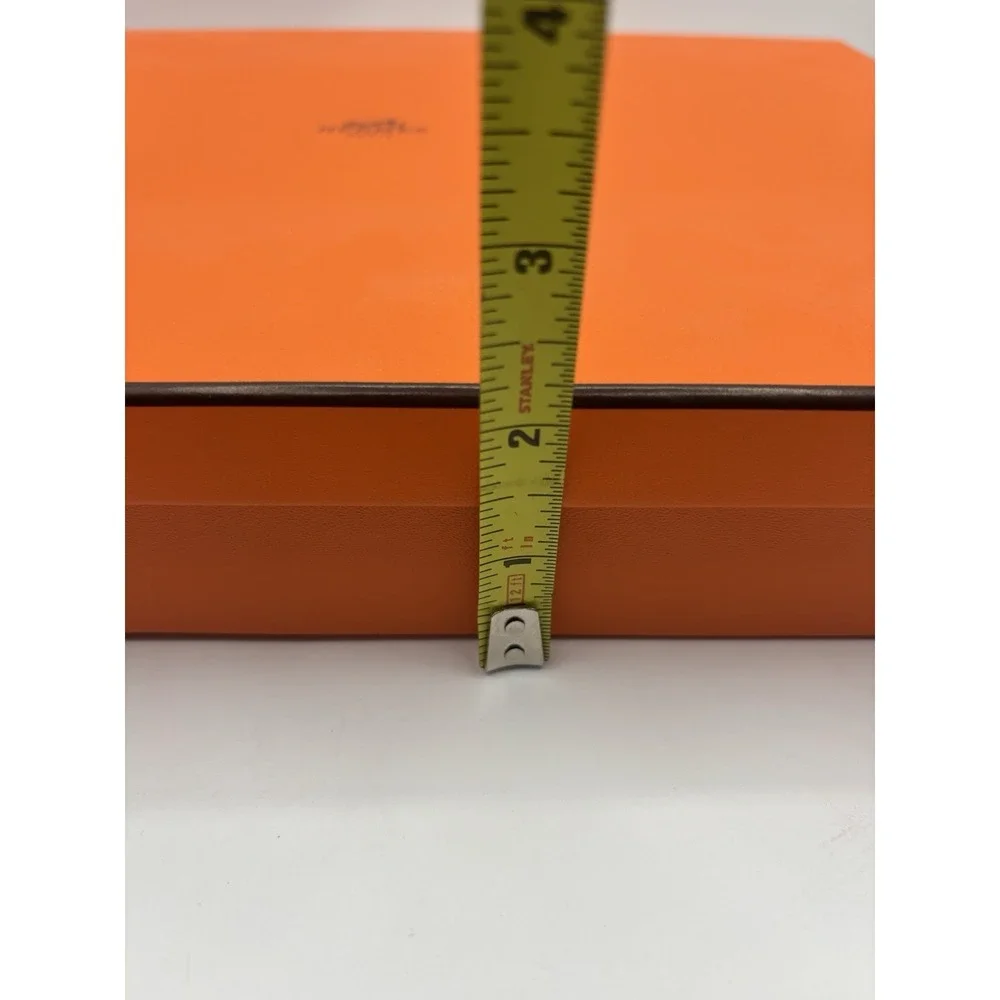 Hermes Empty Orange Box Tissue Pillow Stuffing Leather Booklet 14